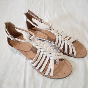 Apt. 9 Braided Thong Wedge White Sandals